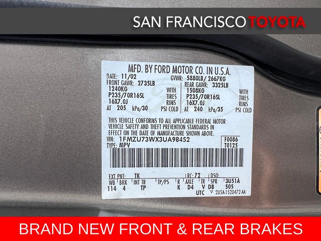 2003 Ford Explorer XLT 114 WB