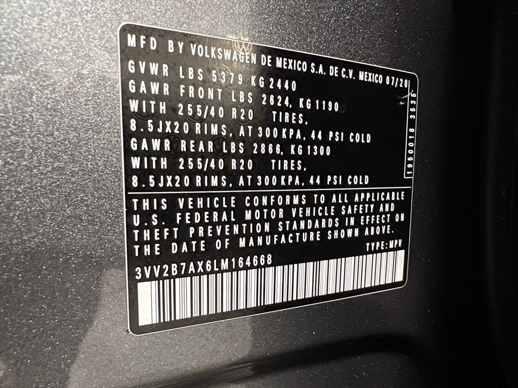 2020 Volkswagen Tiguan 2.0T SE R-Line Black 4Motion