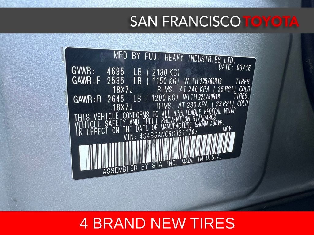 2016 Subaru Outback 2.5i Limited