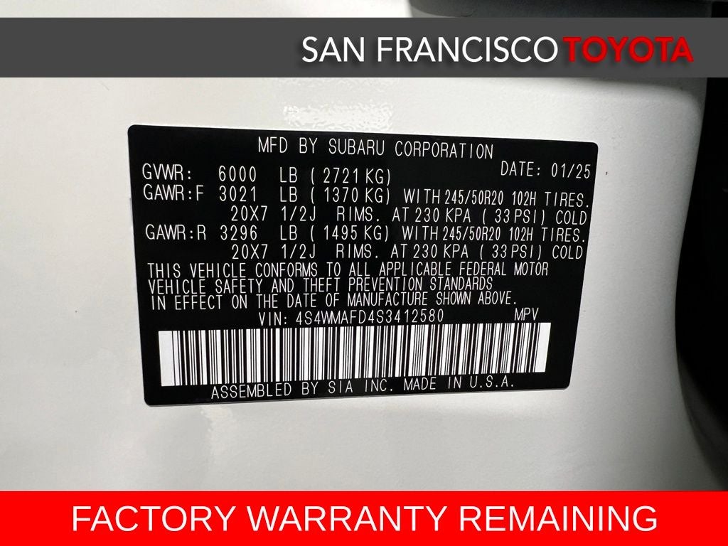 2025 Subaru Ascent Onyx Edition