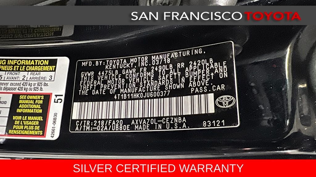 2018 Toyota Camry LE