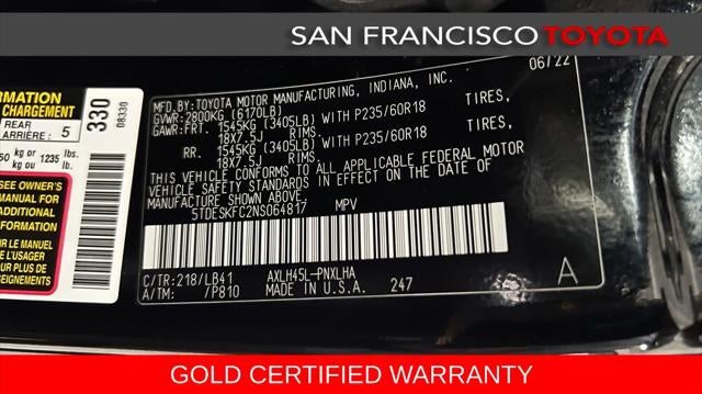 2022 Toyota Sienna Platinum 7 Passenger