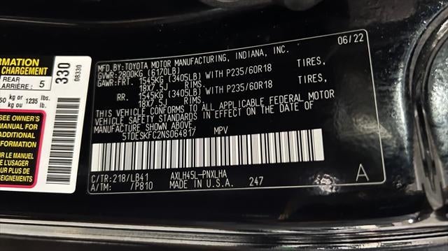 2022 Toyota Sienna Platinum 7 Passenger