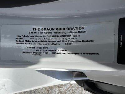 2026 Toyota Sienna XLE BRAUN MOBILITY