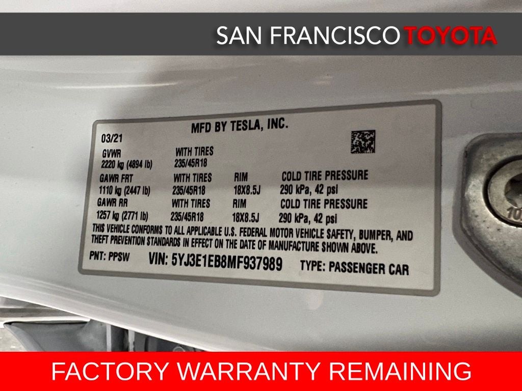 2021 Tesla Model 3 Long Range
