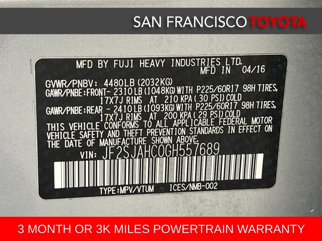 2016 Subaru Forester 2.5i Limited