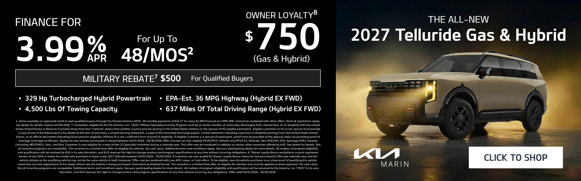 2027 Kia Telluride Gas & Hybrid