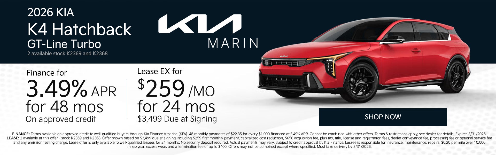 2026 Kia K4 Hatchback